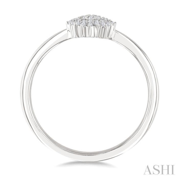 1/6 Ctw Petite Round Shape Round Cut Diamond Cluster Fashion Ring in 10K White Gold