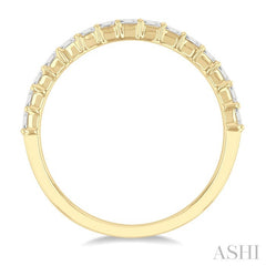 1/4 Ctw Straight Row Baguette Cut Diamond Stackable Fashion Band in 14K Yellow Gold