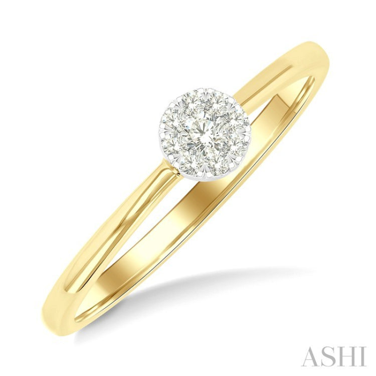 1/10 Ctw Lovebright Petite Round Shape Round Cut Diamond Fashion Ring in 10K Yellow Gold