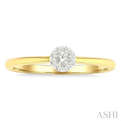 1/10 Ctw Lovebright Petite Round Shape Round Cut Diamond Fashion Ring in 10K Yellow Gold