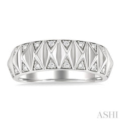 1/10 Ctw Round Cut Diamond Bold Fashion Band in Sterling Silver