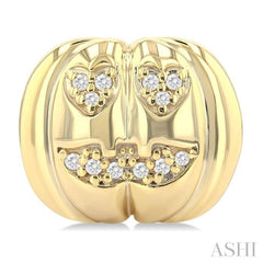 1/10 Ctw Petite Pumpkin Round Cut Diamond Fashion Earrings in 10K Yellow Gold