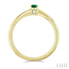 5x3 MM Oval shape Emerald Precious Solitaire Ring in 14K Yellow Gold