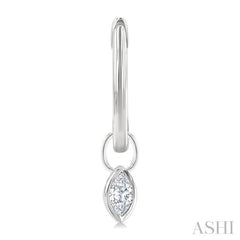 1/3 Ctw Bezel Set Marquise Cut Diamond Huggie Earrings in 14K White Gold