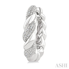 1/10 Ctw Round Cut Diamond Rope Earrings in Sterling Silver